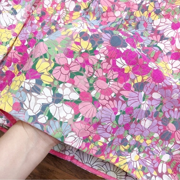 Kate Spade • Floral Dots Burnout Dress sleeveless fit & flare pink yellow blue - Picture 8 of 15